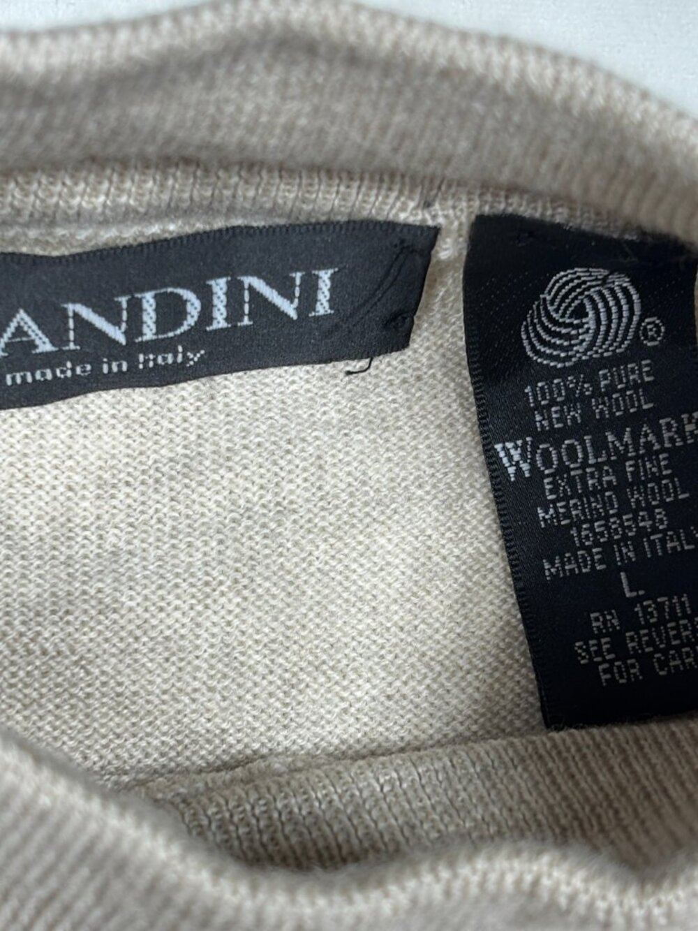 Lot of 3 VTG Brandini Italy 100% Merino Wool Mock Neck Sweaters Mens Large L - Picture 3 of 16